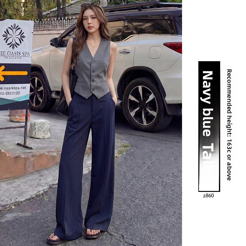 Linen-Blend Wide-Leg Trousers