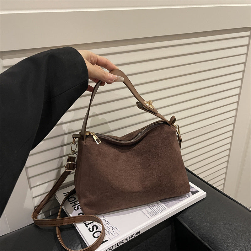 Vintage Suede Crossbody Bag
