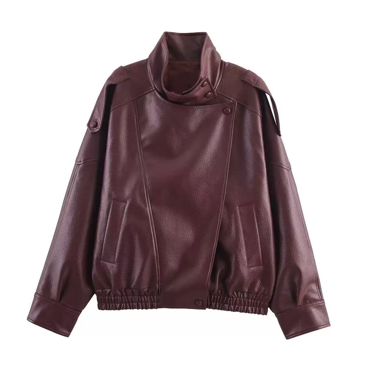 Oversized Leather-Look Jacket