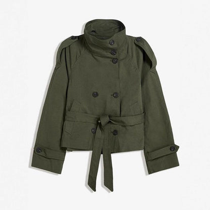 Double-Breasted Belted Trench Coat