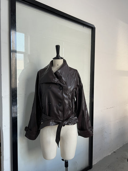 Double-Breasted Leather Jacket