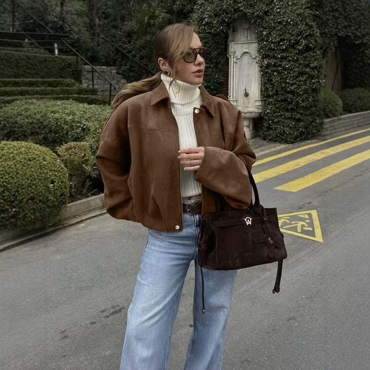 Batwing Sleeve Bomber Jacket
