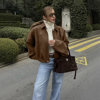 Batwing Sleeve Bomber Jacket