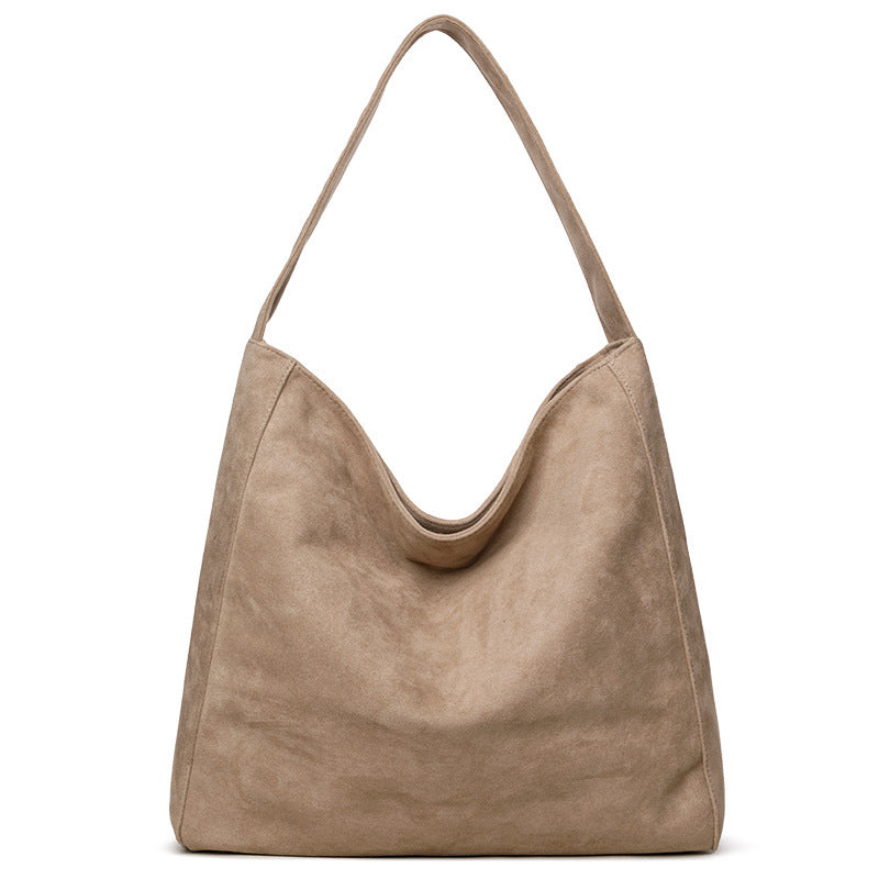 Suede Crossbody Tote Bag