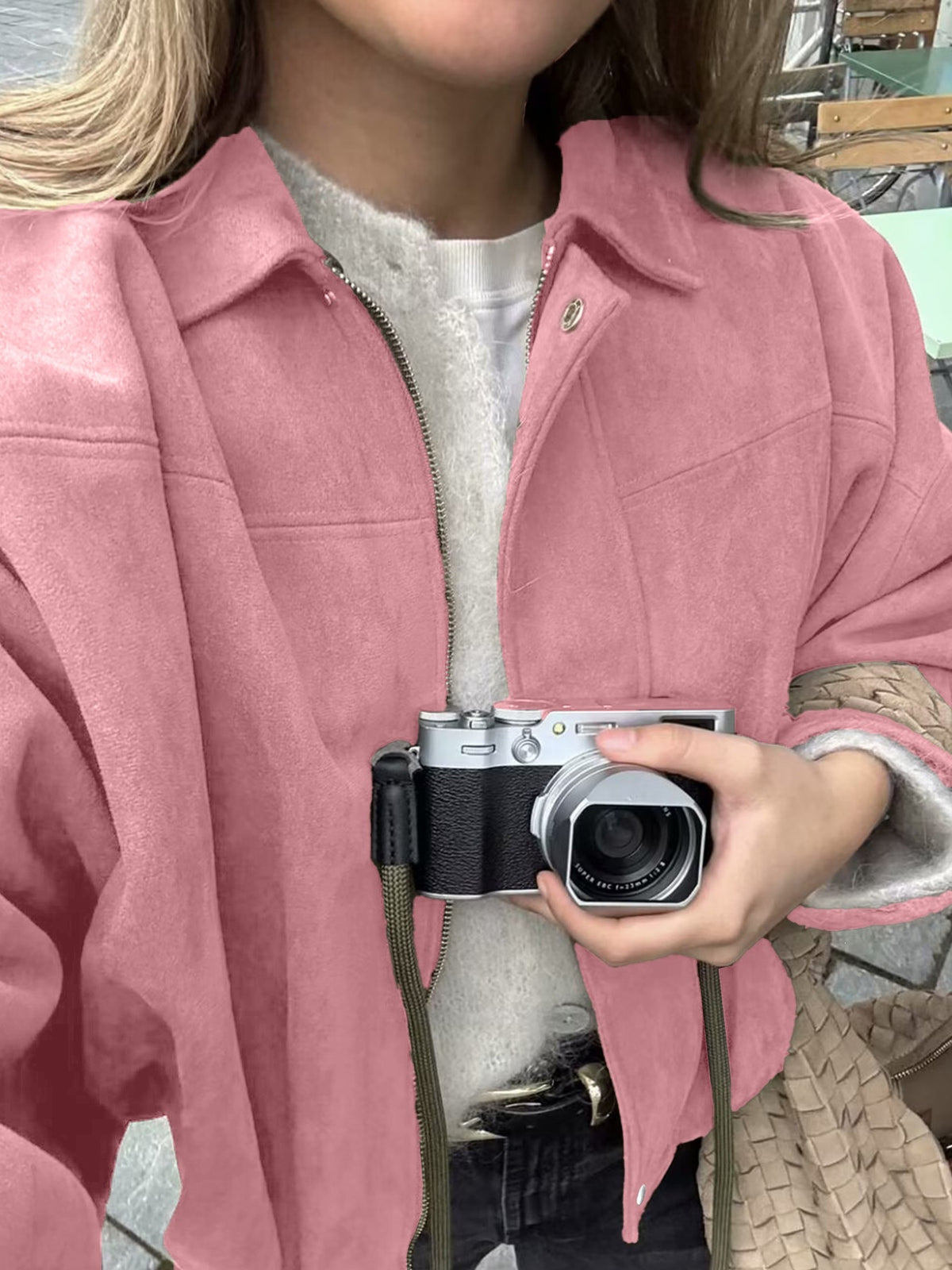 Batwing Sleeve Bomber Jacket