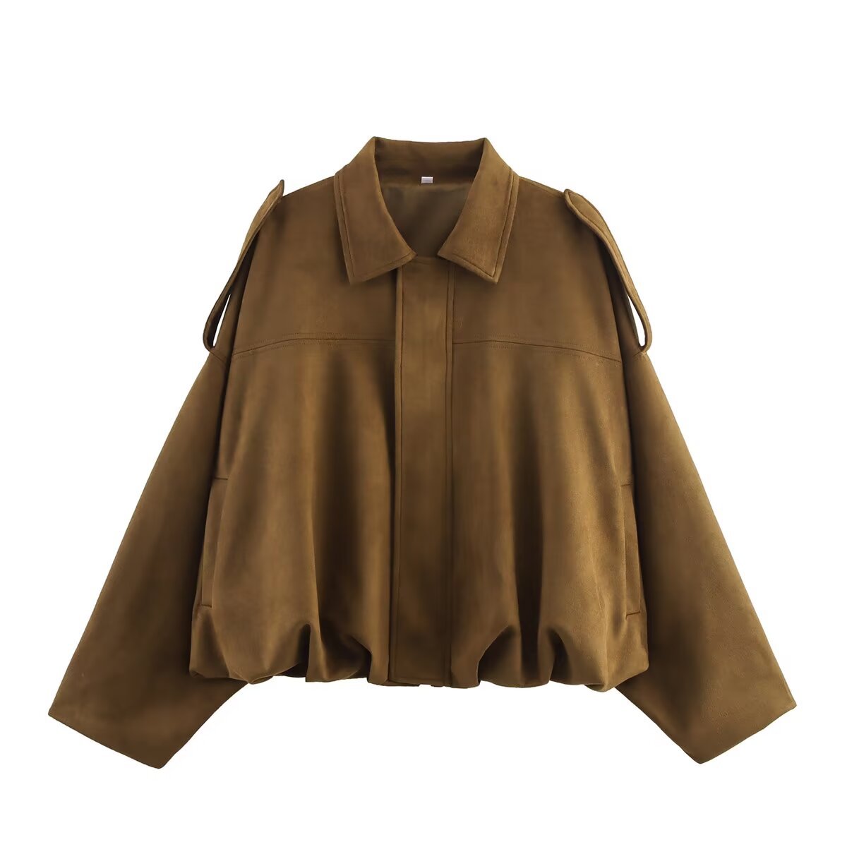 Oversized Suede Bomber Jacket