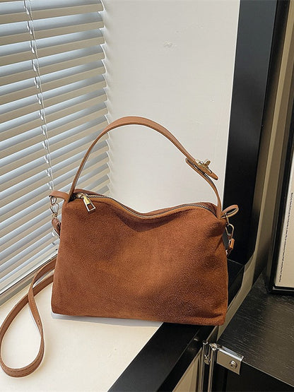 Vintage Suede Crossbody Bag