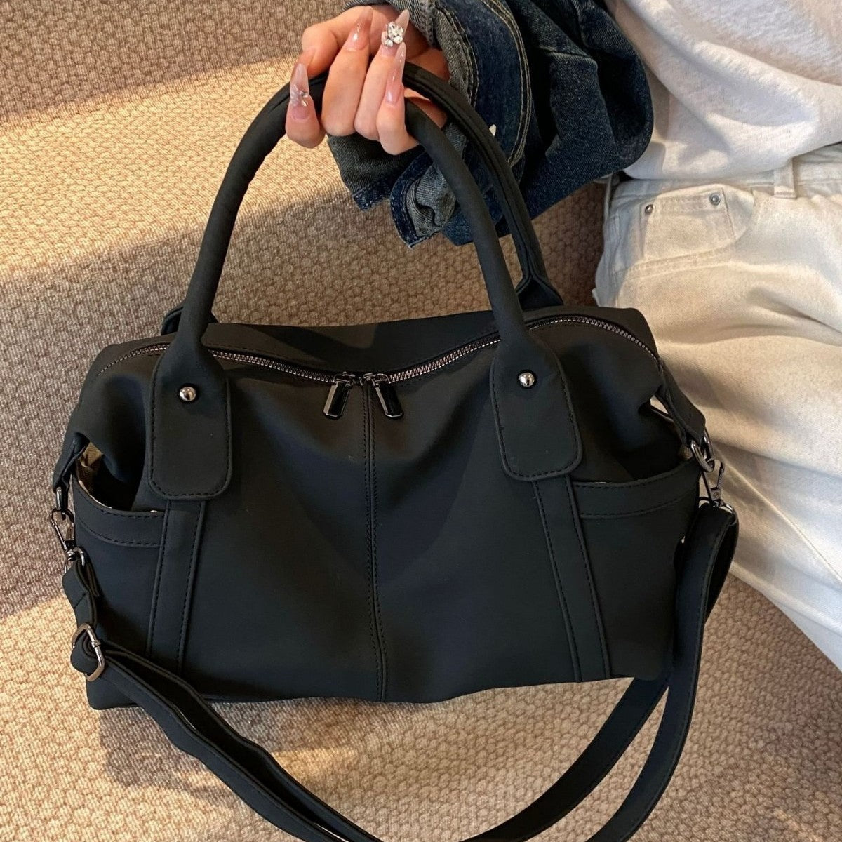 Matte Shoulder Tote Bag