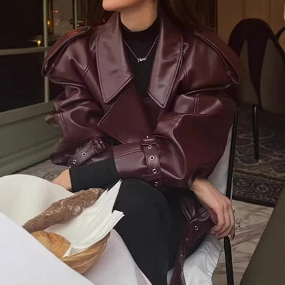 Street bomber jacket with a turned-down collar