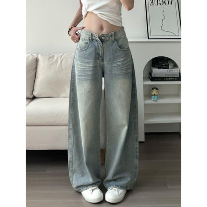 Embroidered High-Waisted Wide-Leg Jeans
