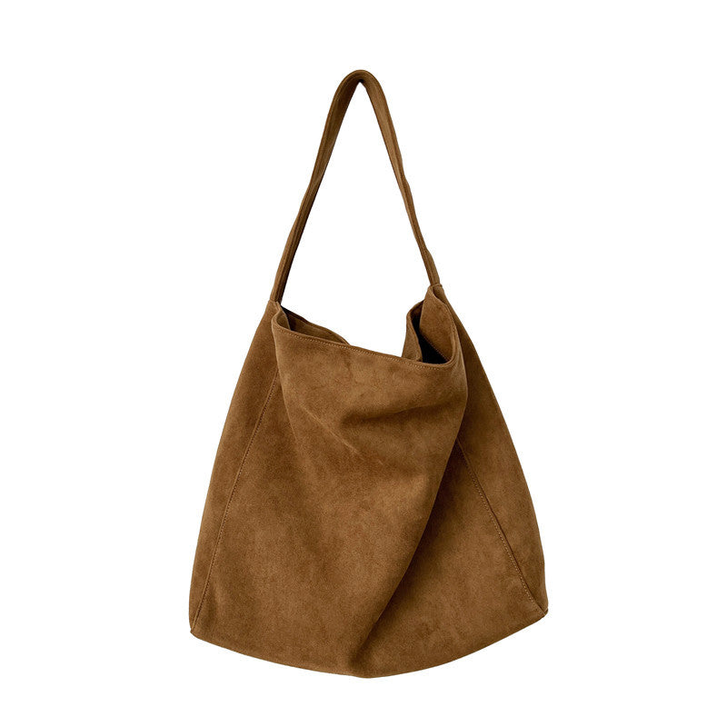 Suede Crossbody Tote Bag