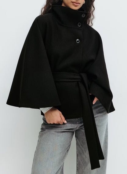 Stand Collar Belted Trench Coat