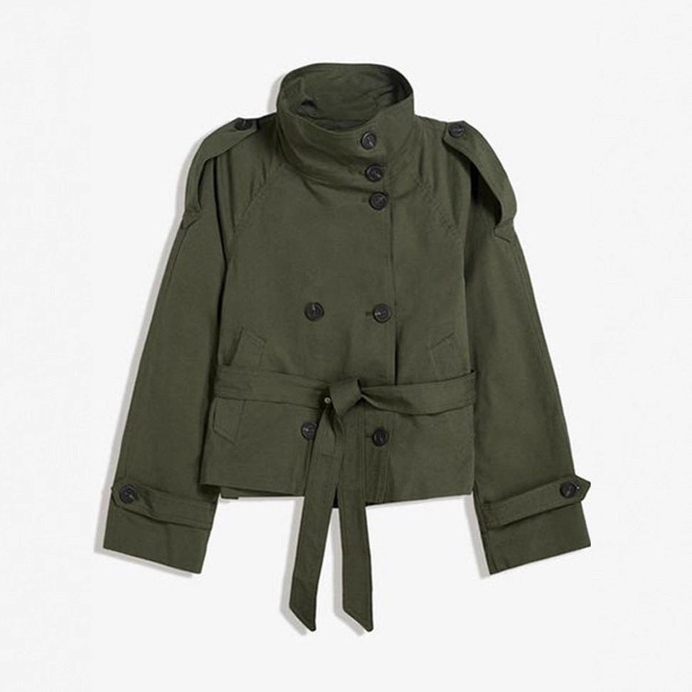 Double-Breasted Belted Trench Coat