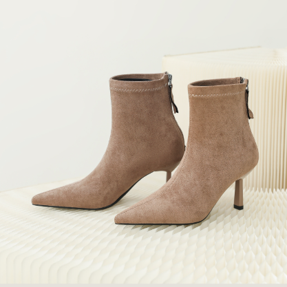 Pointed-Toe Stiletto Ankle Boots