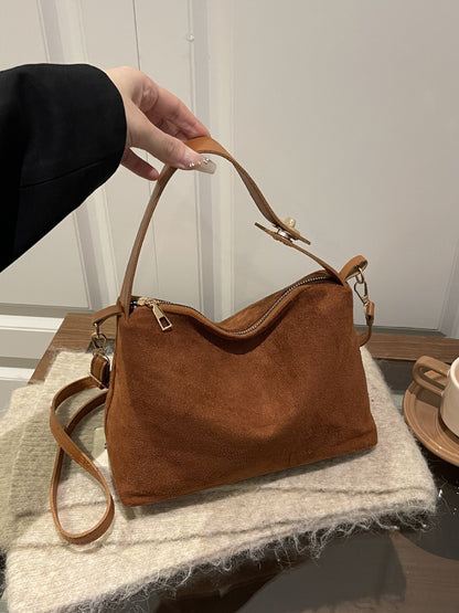 Vintage Suede Crossbody Bag