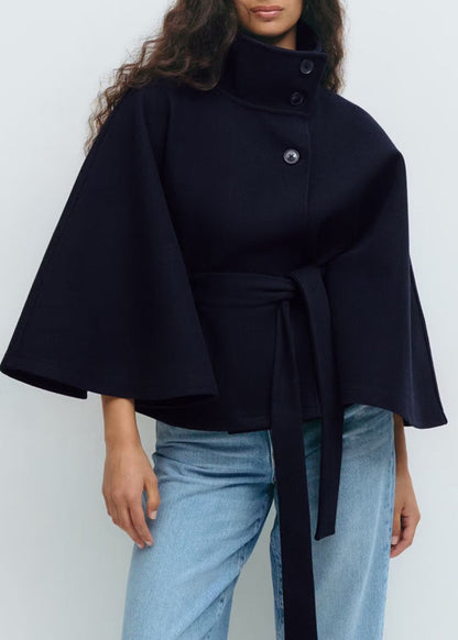 Stand Collar Belted Trench Coat