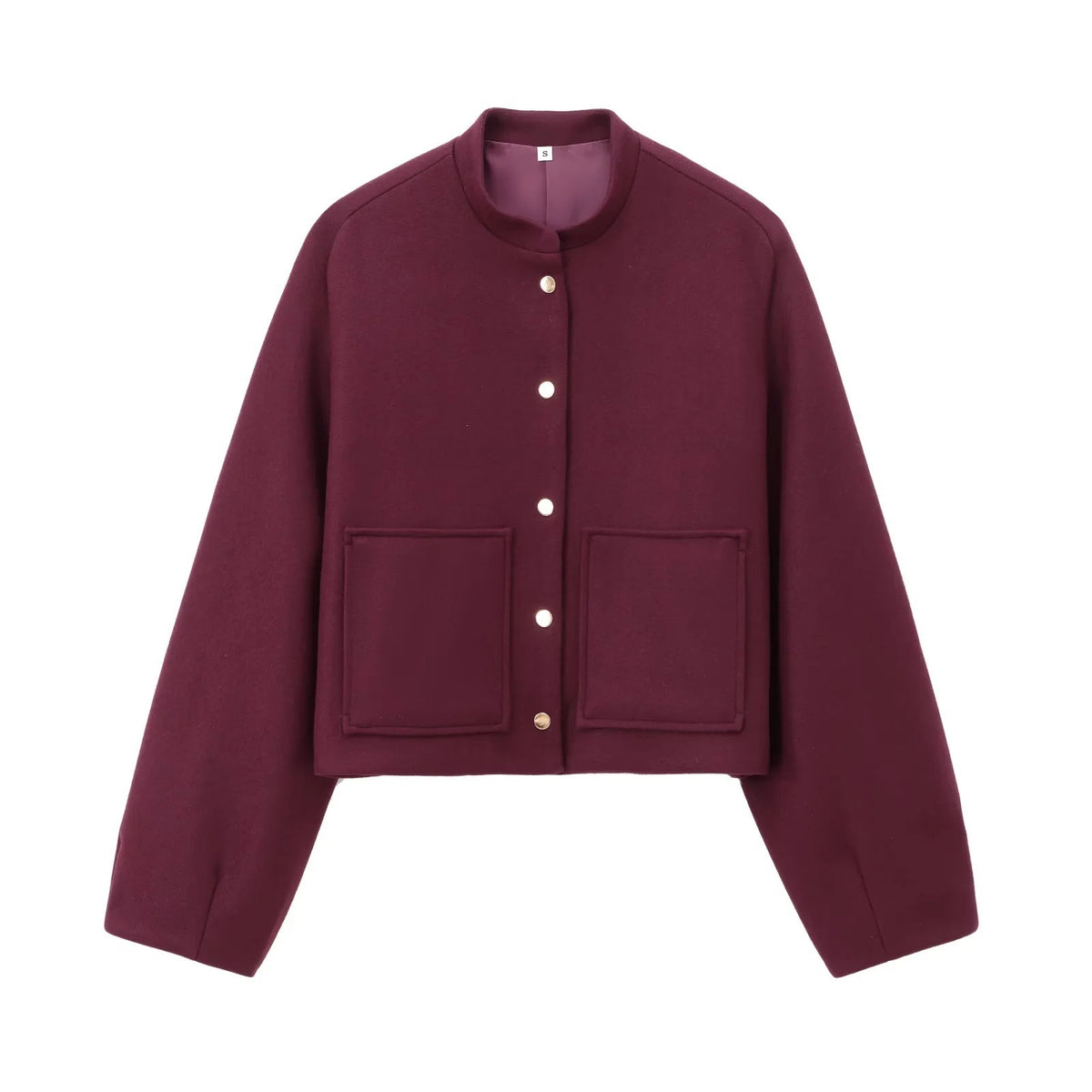 Cropped Bomber Jacket with Pockets