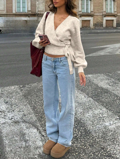 V-Neck Knit Cardigan
