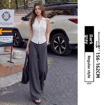 Linen-Blend Wide-Leg Trousers