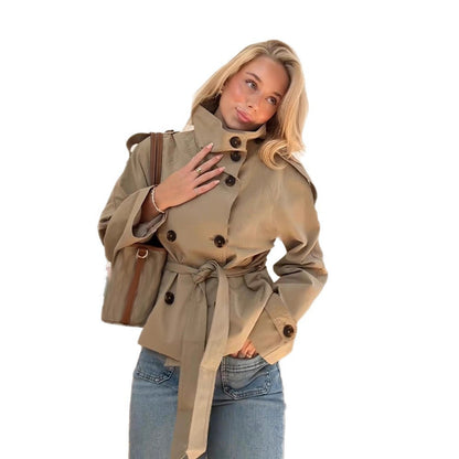 Double-Breasted Belted Trench Coat