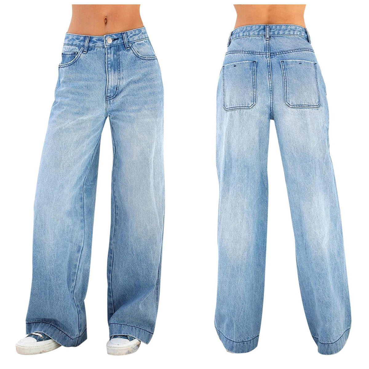 High-Waisted Wide-Leg Jeans