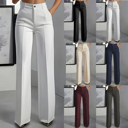 High-Waisted Straight-Leg Trousers