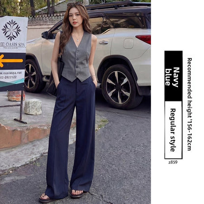 Linen-Blend Wide-Leg Trousers