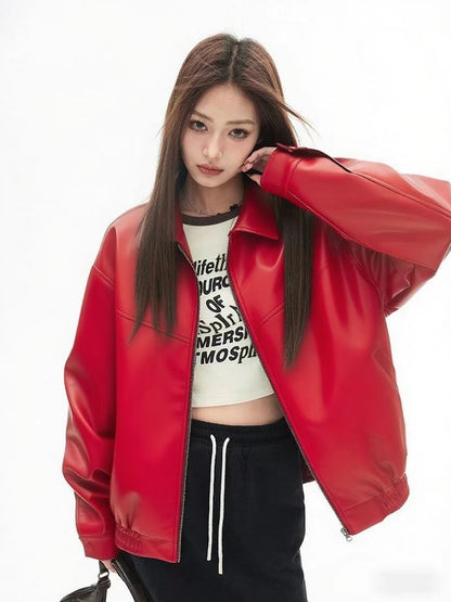 Vintage Leather-Look Jacket