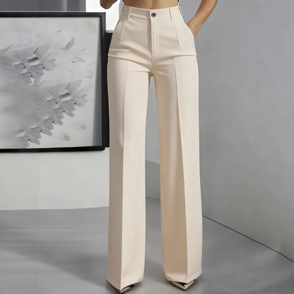 High-Waisted Straight-Leg Trousers