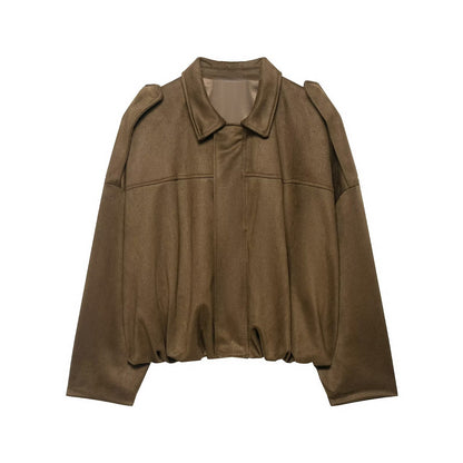Oversized Suede Bomber Jacket