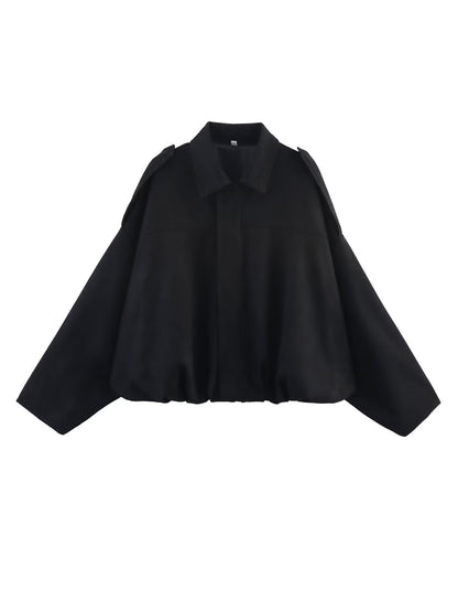 Oversized Suede Bomber Jacket