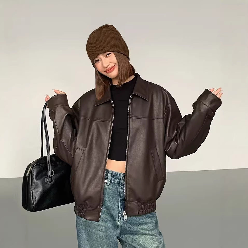 Vintage Leather-Look Jacket