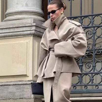 Belted Lapel Trench Coat