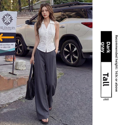 Linen-Blend Wide-Leg Trousers
