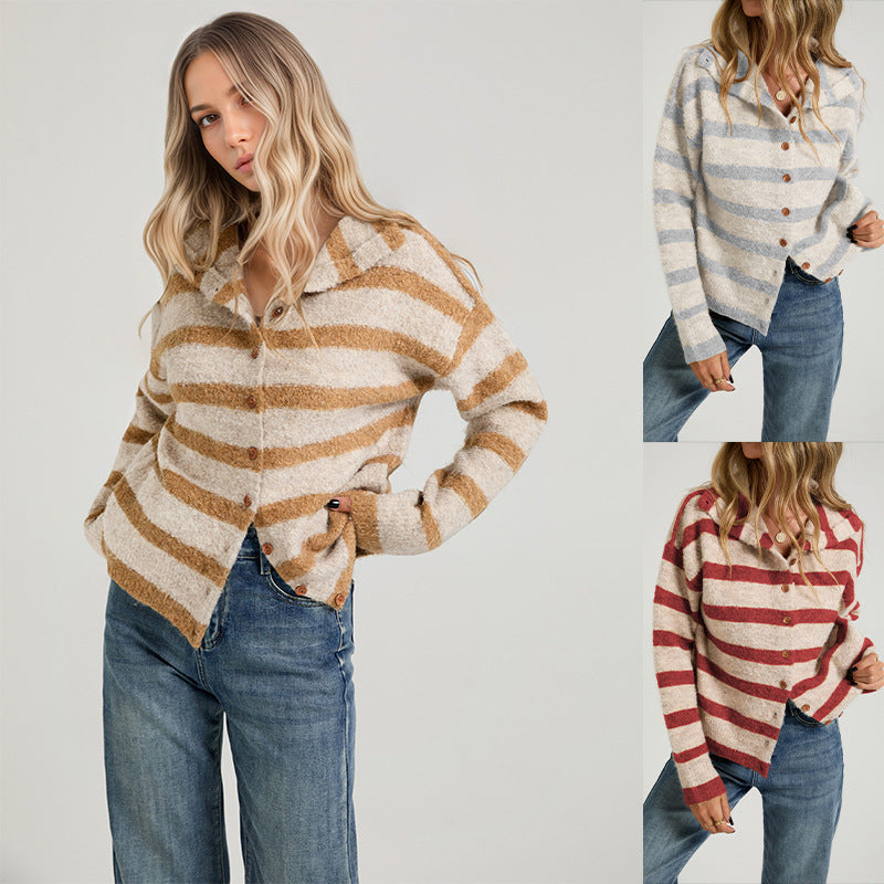 Oversized Striped Cardigan