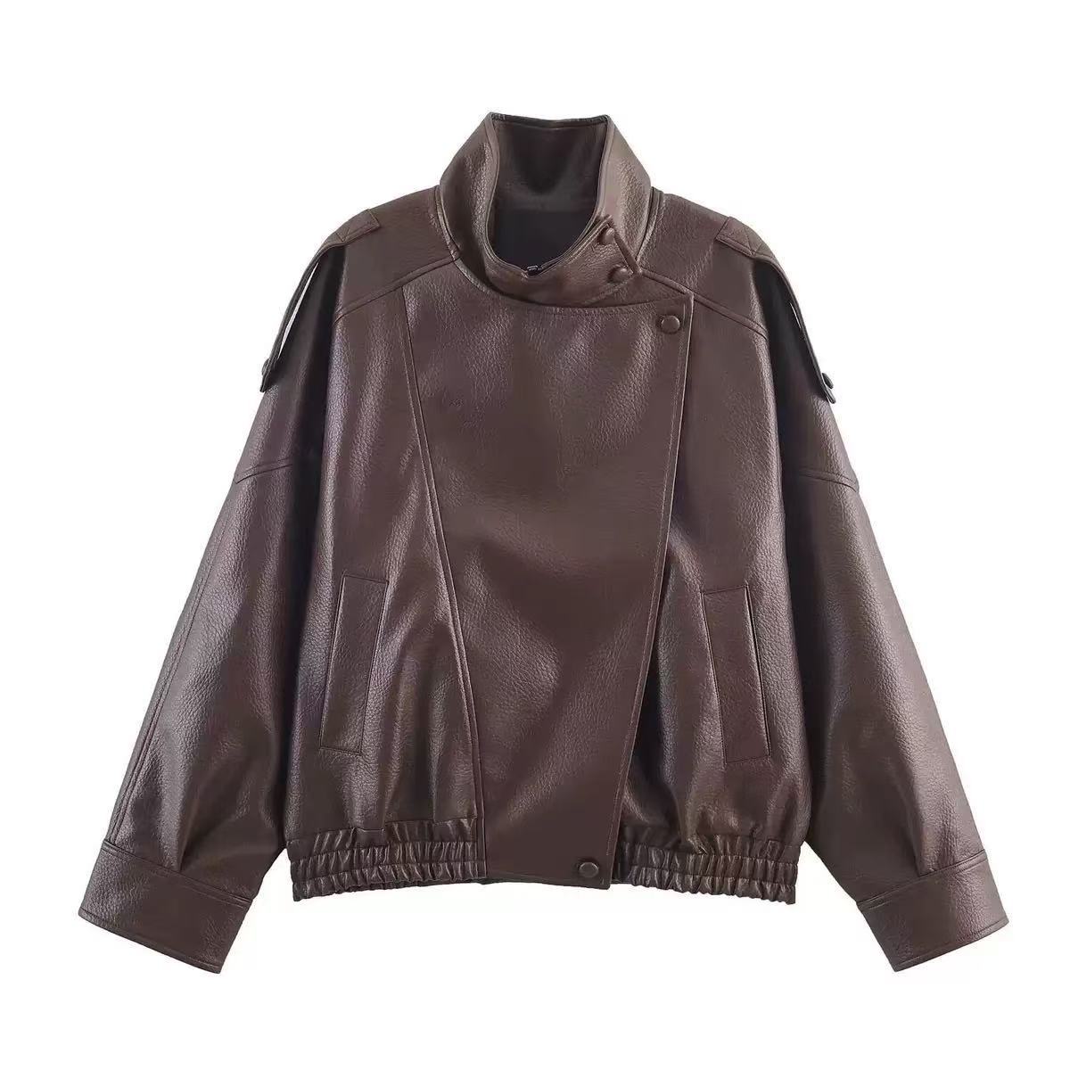 Oversized Leather-Look Jacket