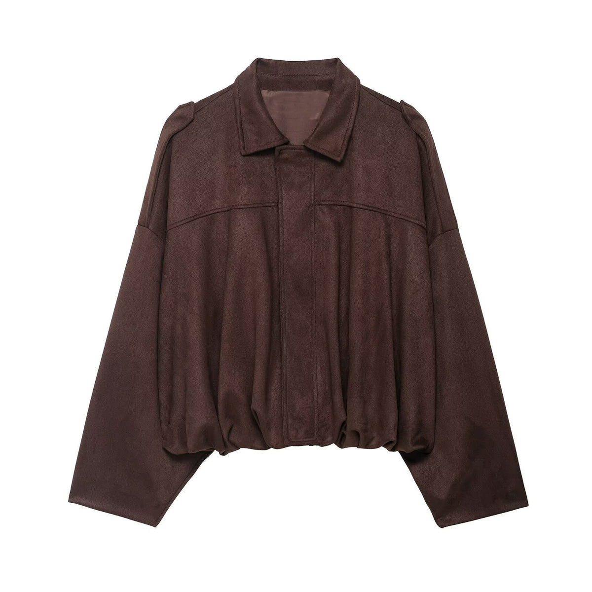 Oversized Suede Bomber Jacket