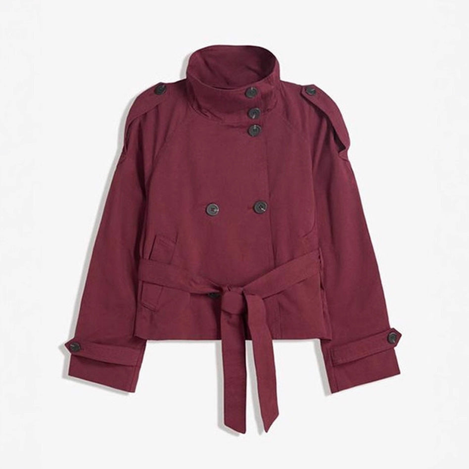 Double-Breasted Belted Trench Coat