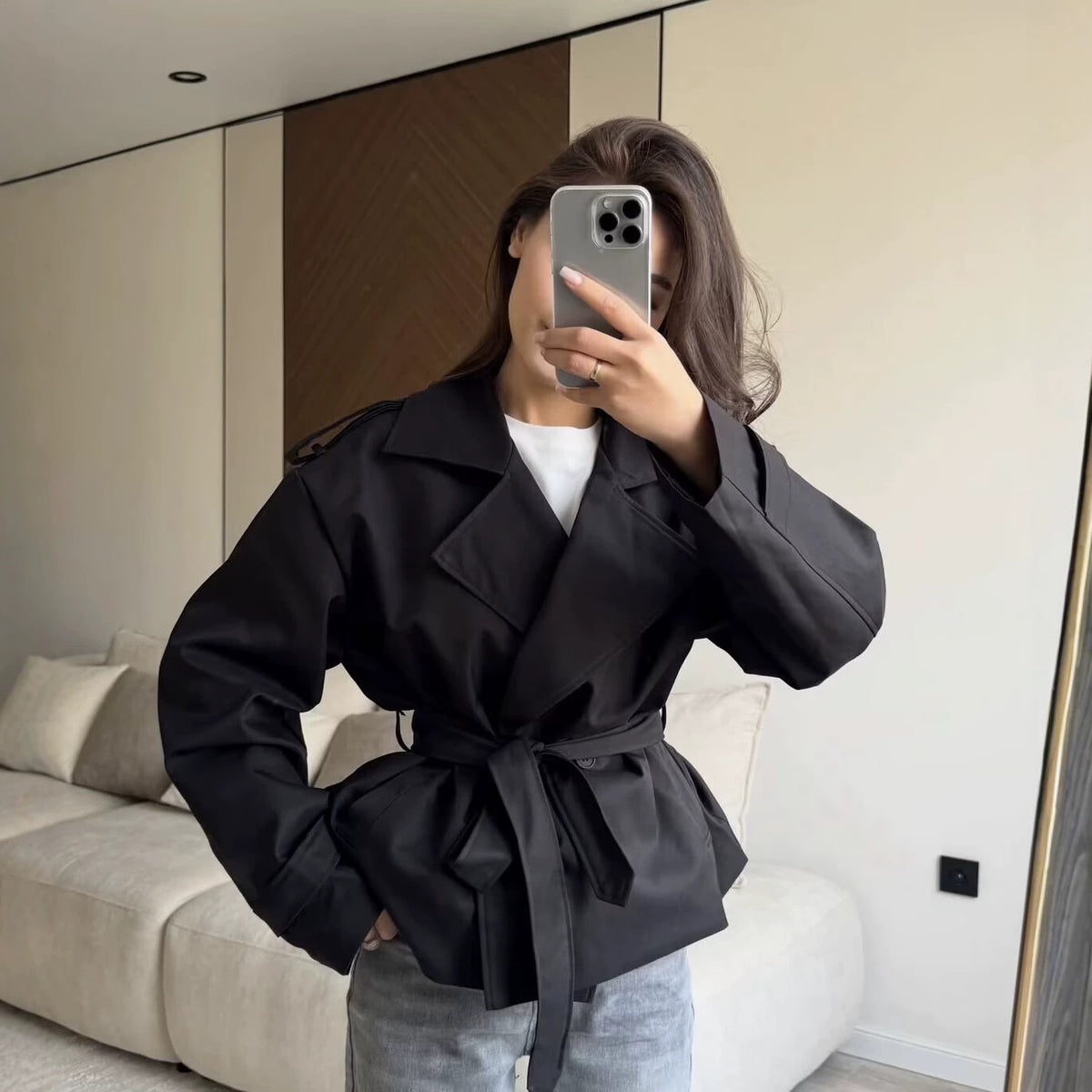 Short Belted Trench Coat