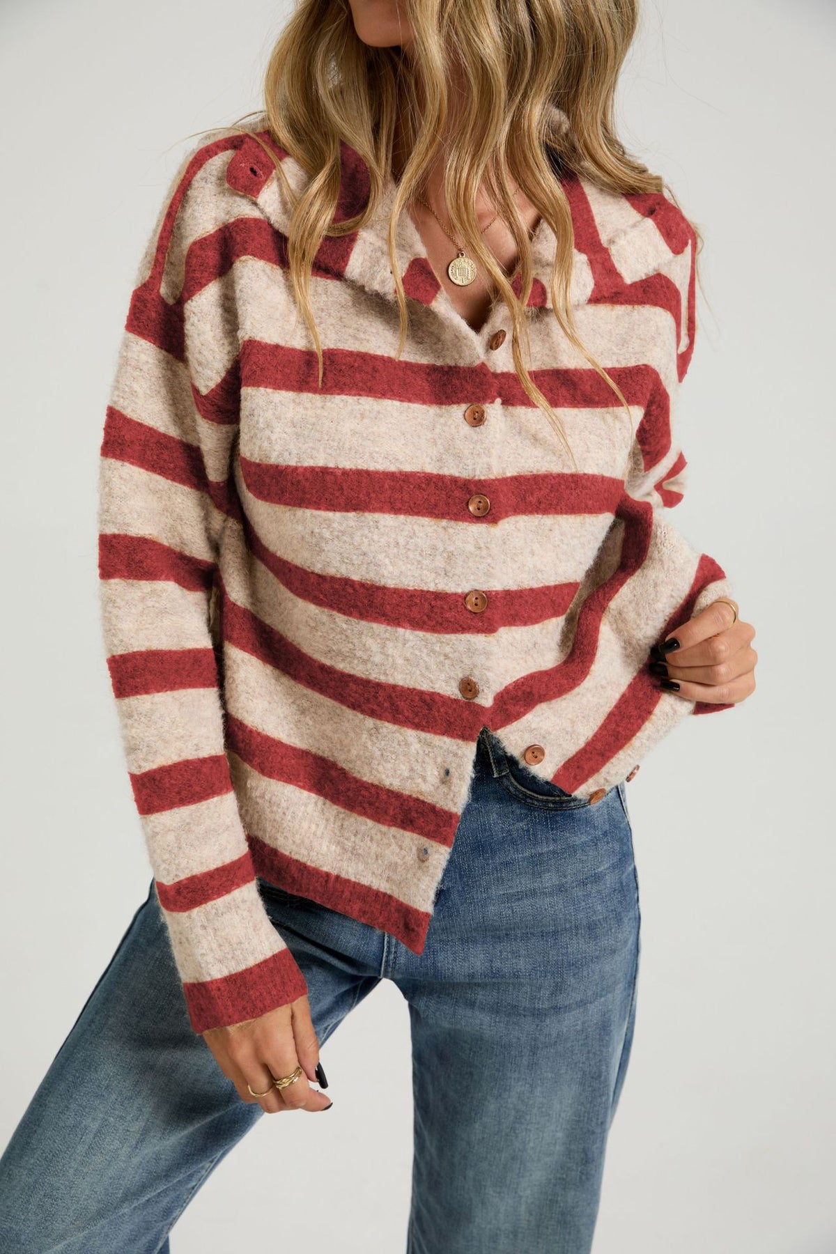 Oversized Striped Cardigan