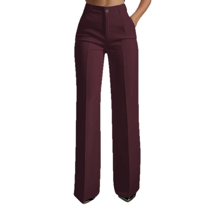 High-Waisted Straight-Leg Trousers