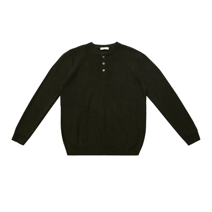 Ribbed Henley Sweater