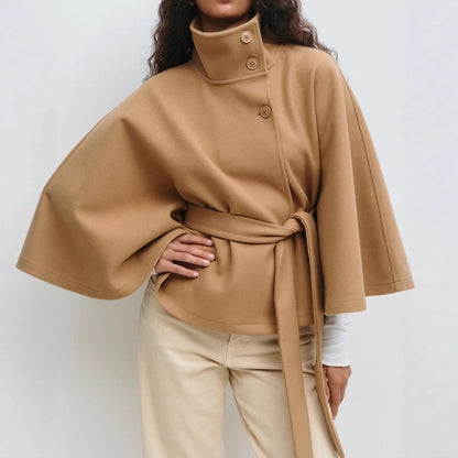 Stand Collar Belted Trench Coat