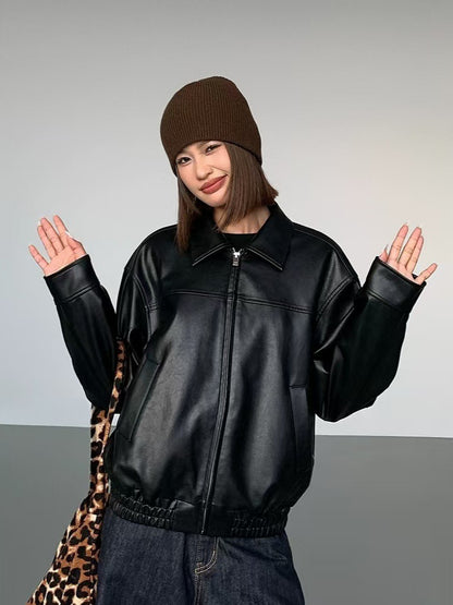 Vintage Leather-Look Jacket