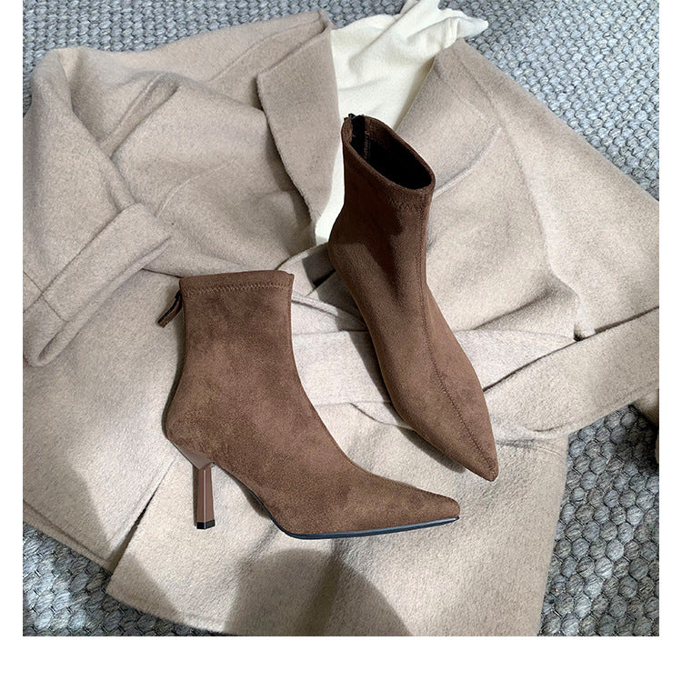 Pointed-Toe Stiletto Ankle Boots