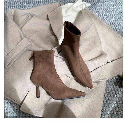 Pointed-Toe Stiletto Ankle Boots