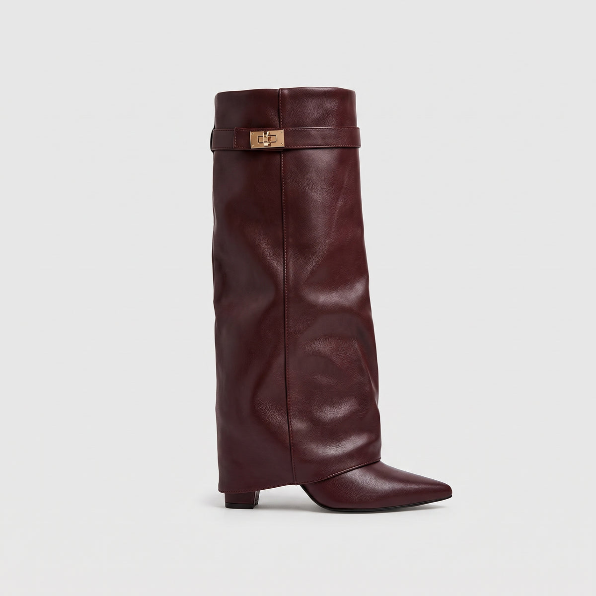 Pointed-Toe Mid-Calf Boots