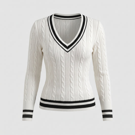 Striped V-Neck Sweater