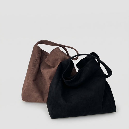 Suede Crossbody Tote Bag