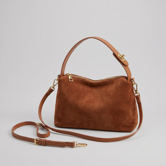 Vintage Suede Crossbody Bag